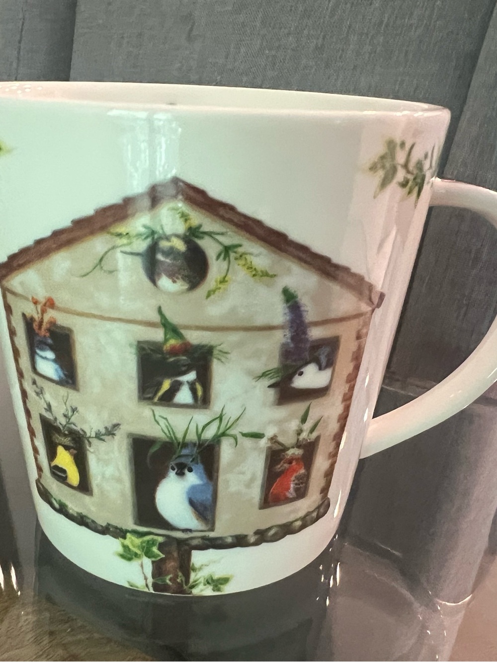 Set of 4 PPD Vicki Sawyer 16 oz Bone China bird squirrel mugs - Picture 9 of 10